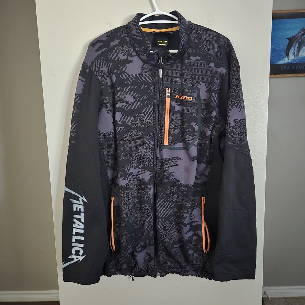 Klim Men's Black 2XL Snow Metallica Camo Zip Up Sweater